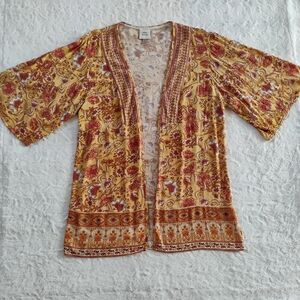 Knox Rose Boho Floral Print Kimono Cardigan